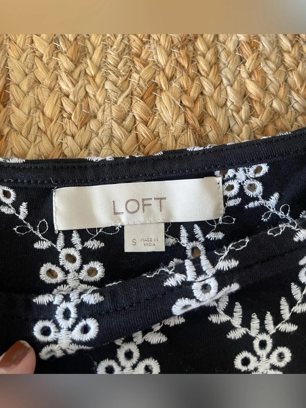 LOFT square-neck puff-sleeve top